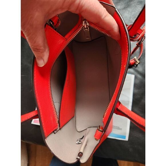 NWOT Kate Spade red leather tote or crossbody bag WITH Certificate of Authentici - Picture 6 of 9